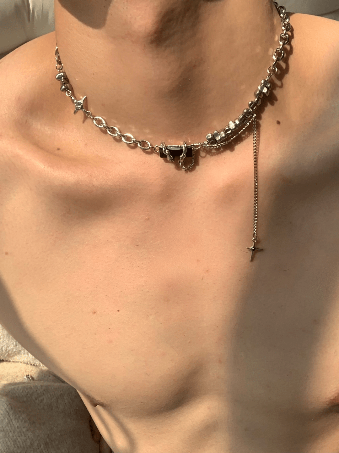 [CHEALIMPID] Silver neck chain jewelry necklace na875