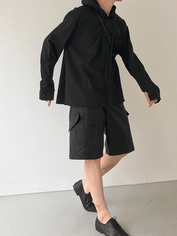[COLN]  Hooded  Long Sleeve Shirt NA315