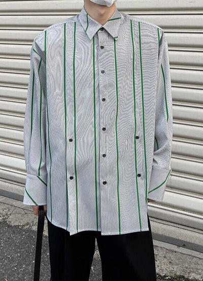 In loose casual striped shirt NA656 