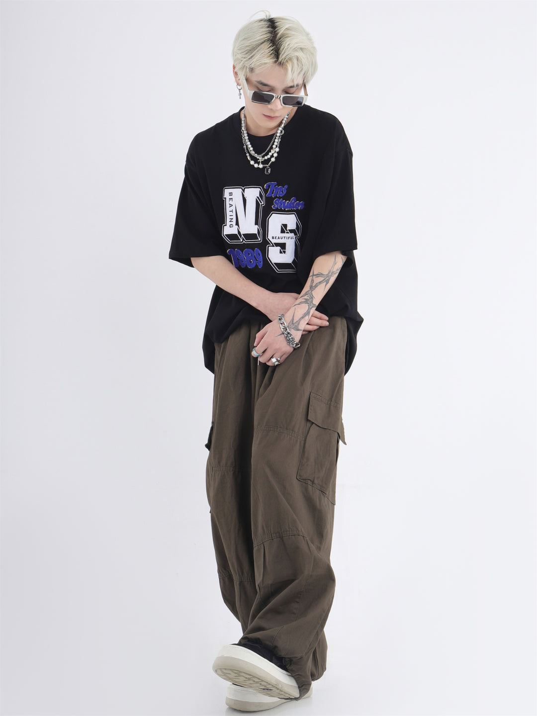 [INSstudios] Pocket Loose Wide Leg Casual Trousers NA597