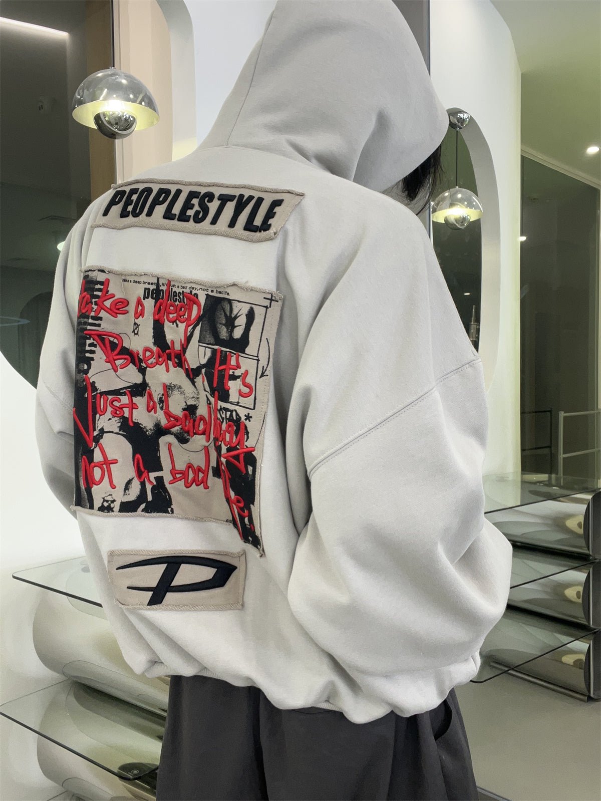 [PeopleStyle] Brand letters personalized printing hooded na787