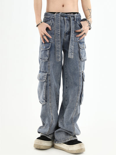 [INSstudios] American multi-pocket washed jeans NA592