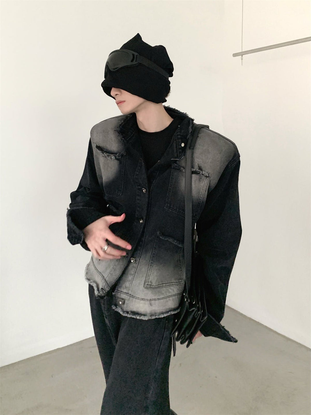 [AutumnWind] shoulder pad denim jacket na962 