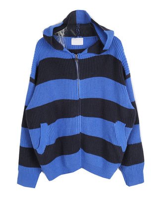 [FLAT ROOM] hooded knit zip-up FL16