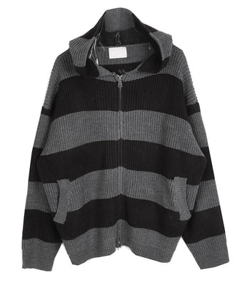 [FLAT ROOM] hooded knit zip-up FL16
