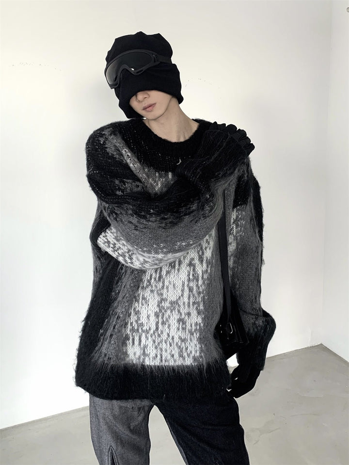 [AutumnWind] Black and White Clash Design Knit Sweater na811 