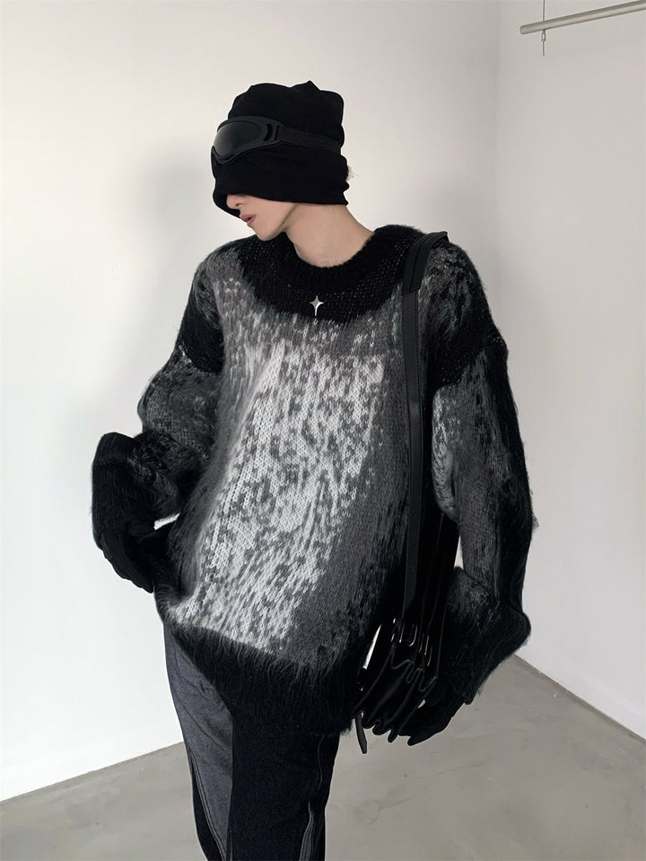 [AutumnWind] Black and White Clash Design Knit Sweater na811 